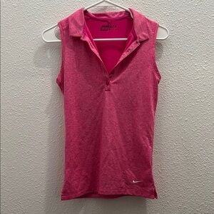 Nike Golf Women's Dri-FIT Pink Sleeveless Polo Top